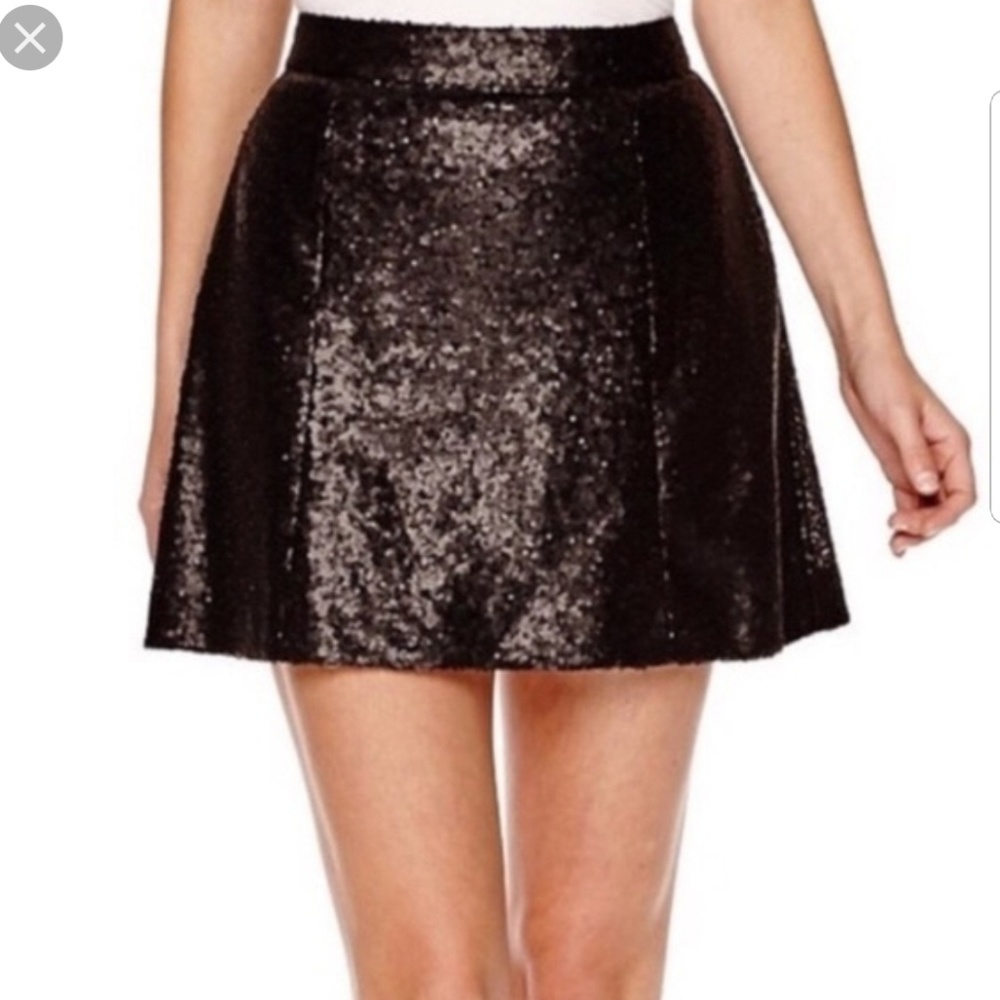 [ Decree ] Black Sequin Mini Skirt